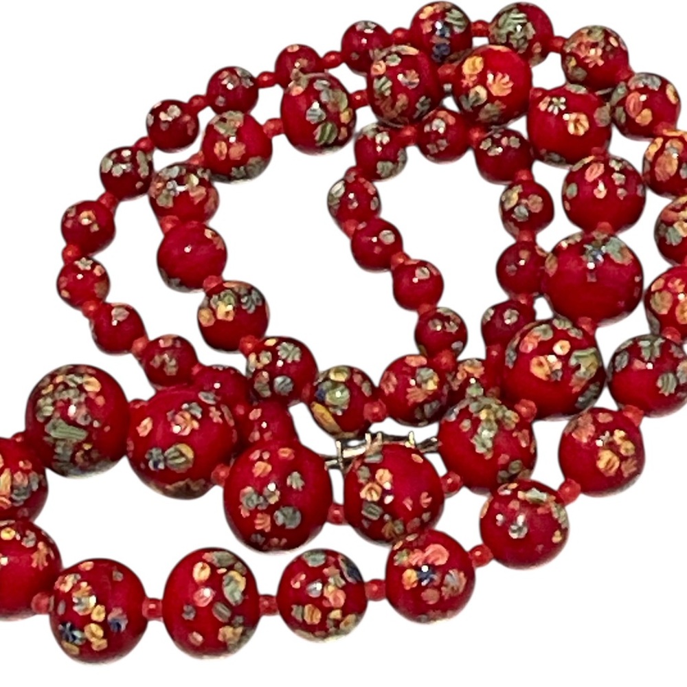 Millefiori Tombo Japanese Bead Necklace Vintage